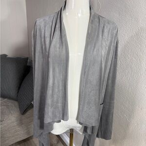 Kendall + Kylie Gray Waterfall Cardigan Open Front Medium